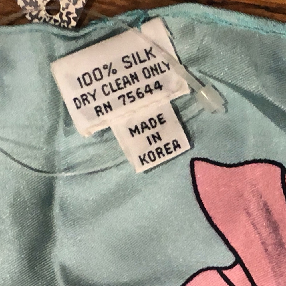 NWT Vintage Accessory Place 100% Silk Scarf Ballerina Ballet Blue Pink Square - Picture 7 of 9